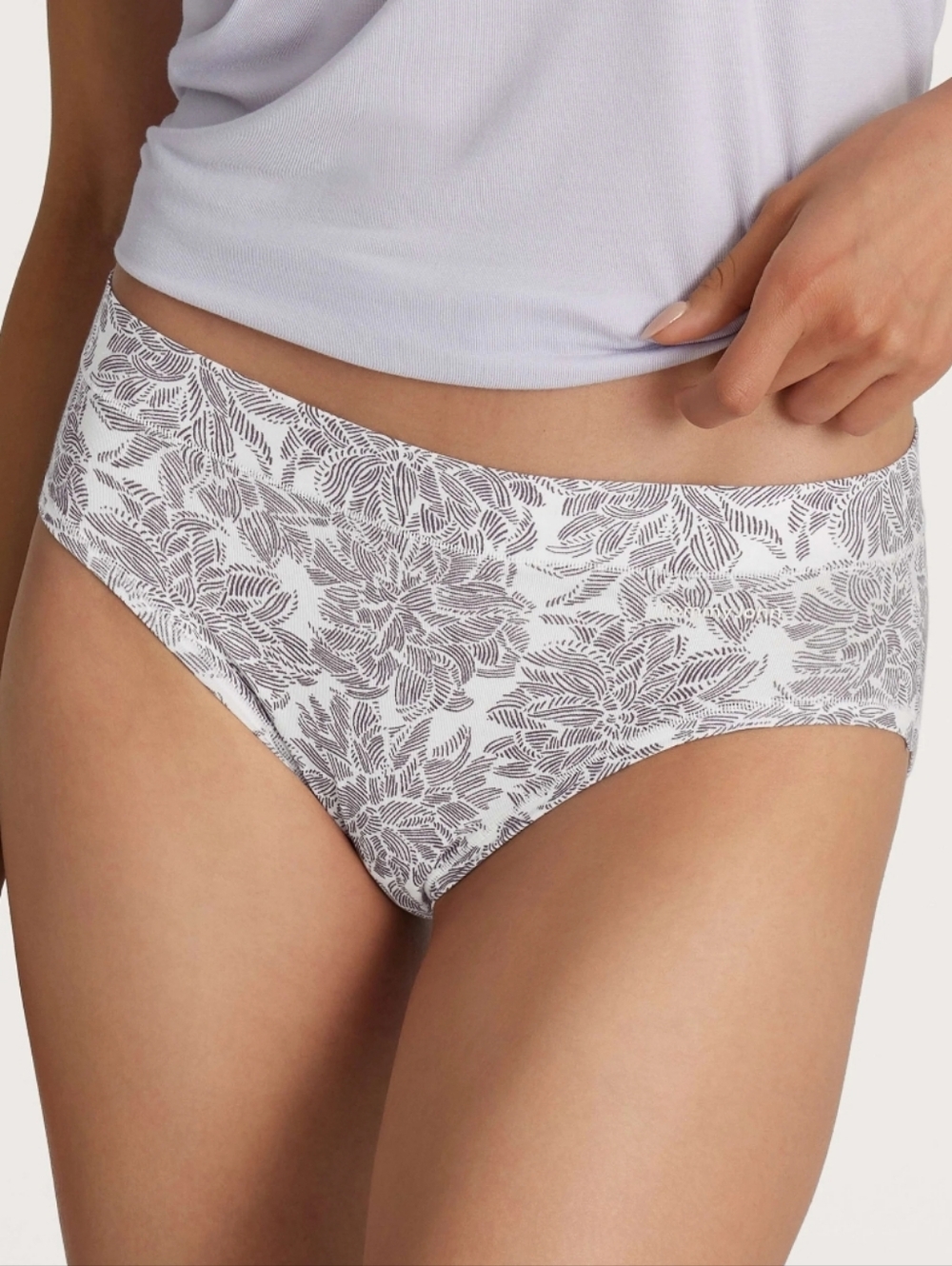 NWOT Danskin Briefs Gray Floral Print